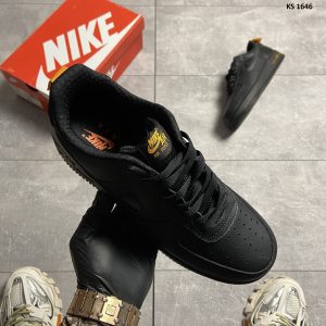 Nike Air Force 1 Low Black Orange (чорні)
