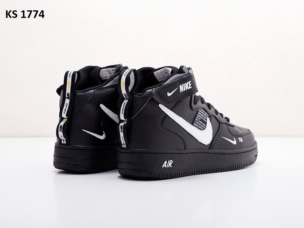 Nike Air Force 1 07 High (чорно/біл) ЗИМА