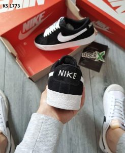 Nike Blazer Low (чорно/білі, замш)