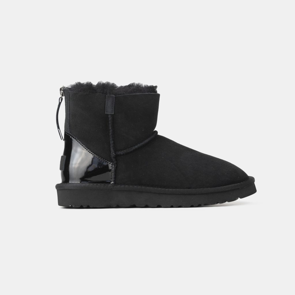 UGG MINI BLACK ZIP LACQUER