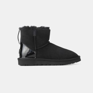 UGG MINI BLACK ZIP LACQUER