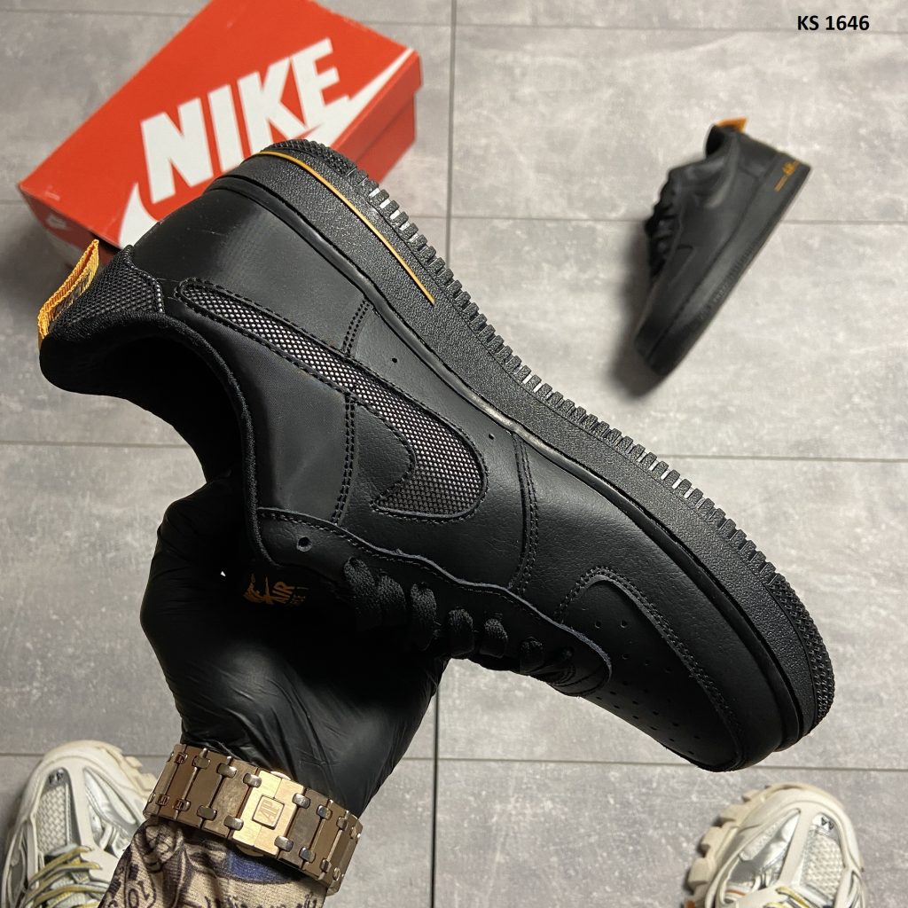 Nike Air Force 1 Low Black Orange (чорні)