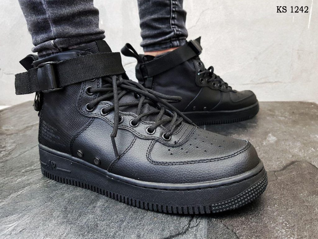 Nike SF Air Force 1 Mid (чорні)