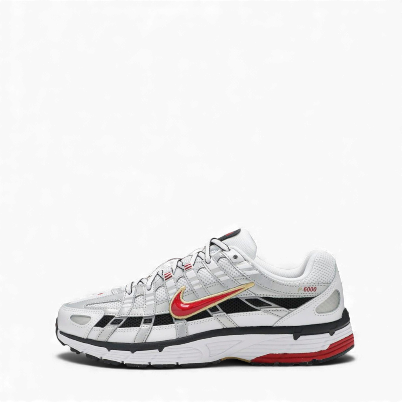 Nike P-6000 White Silver Red