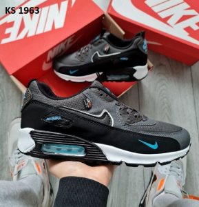 Кросівки Nike Air Max 90 Cordura Gray Black Blue (чорно/сині)