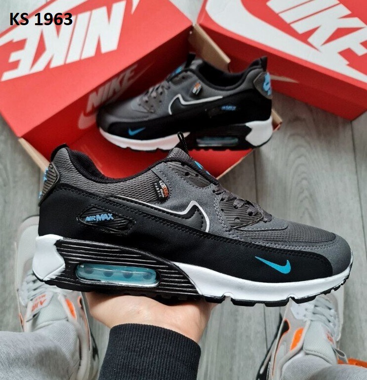 Кросівки Nike Air Max 90 Cordura Gray Black Blue (чорно/сині)