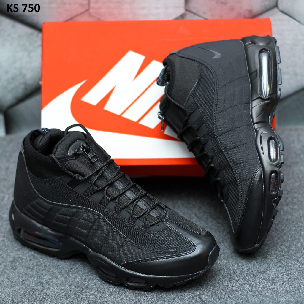 Кросівки Nike Air Max 95 Sneakerboot Back (чорні) ТЕРМО