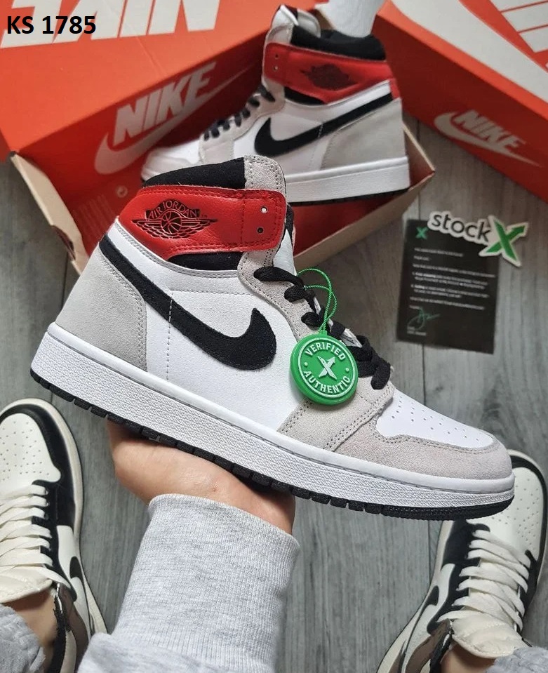 Nike Air Jordan 1 Retro High (сіро/червоні)