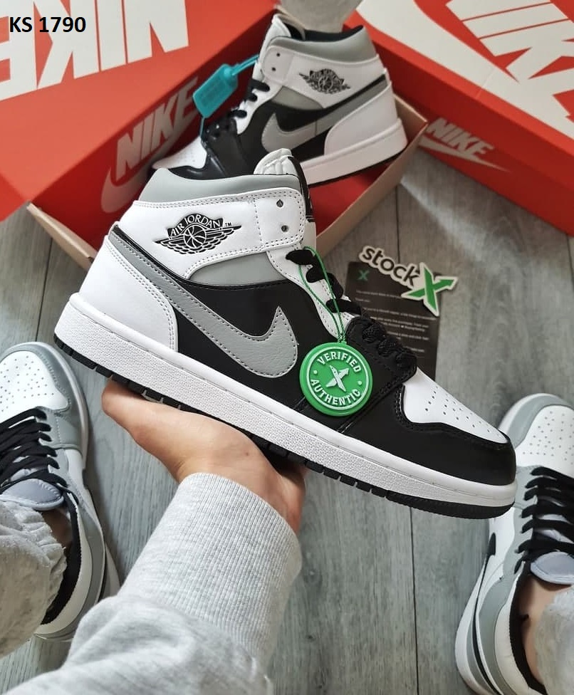 Nike Air Jordan 1 Retro High OG (чорно/біло/сірі)