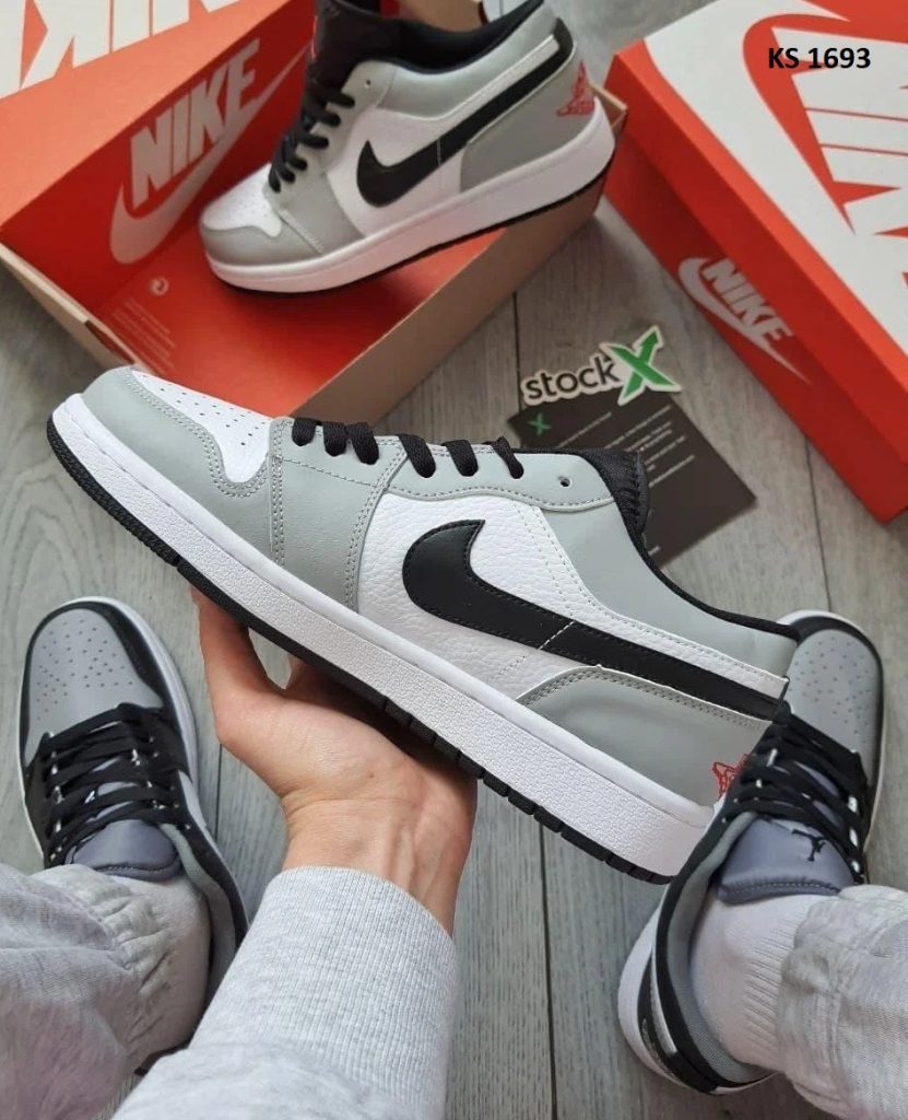 Nike Air Jordan 1 Low (сіро/білі)