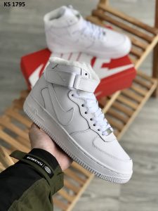 Nike Air Force 1 07 Mid LV8 (білі) ЗИМА