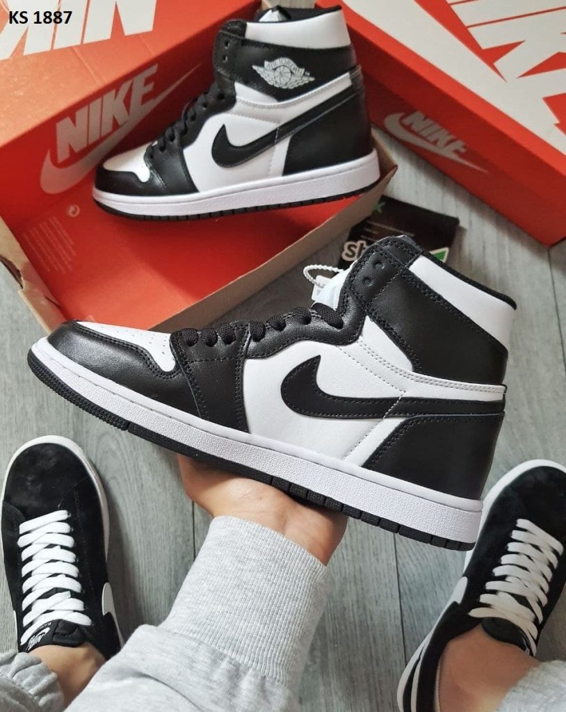 Кросівки Nike Air Jordan 1 High Black White (чорно/білі)