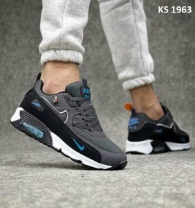 Кросівки Nike Air Max 90 Cordura Gray Black Blue (чорно/сині)