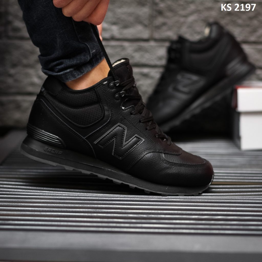 Кросівки New Balance 574 Black (чорні) ЗИМА