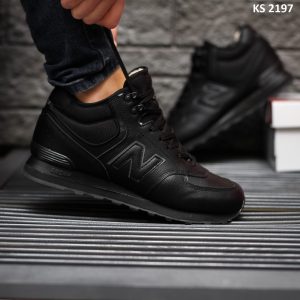 Кросівки New Balance 574 Black (чорні) ЗИМА