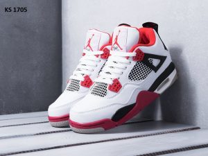 Nike Air Jordan 4 Retro (біло/червоні)