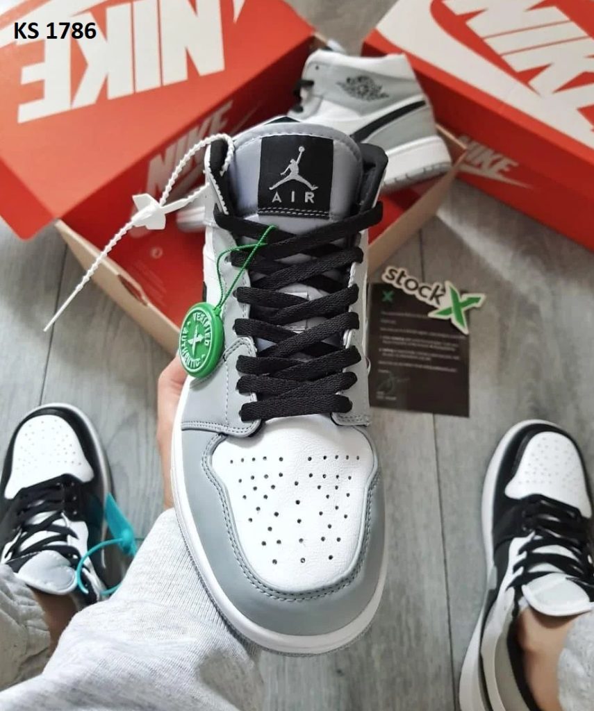 Nike Air Jordan 1 Retro High (сіро/білі)