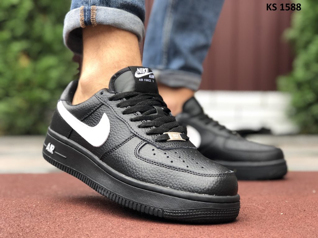 Nike Air Force (чорні) ЗИМА