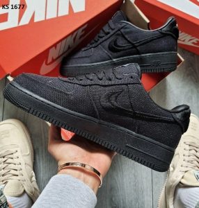 Stussy X Nike Air Force 1 Low Black Low (чорні)