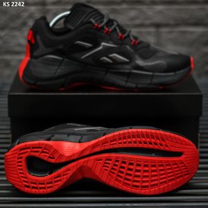 Кросівки Reebok Zig Kinetica II Gray Red (чорно/червоні)