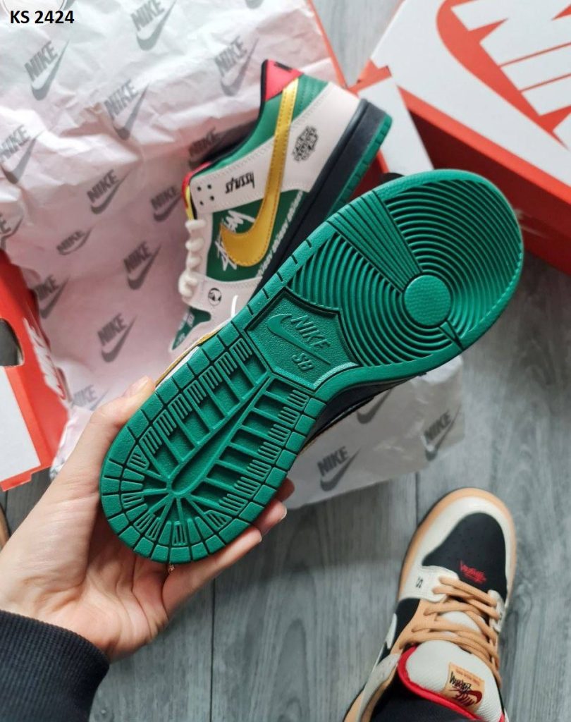 Кросівки Nike SB Dunk Low x Stussy Green Gray (зелено/сірі)