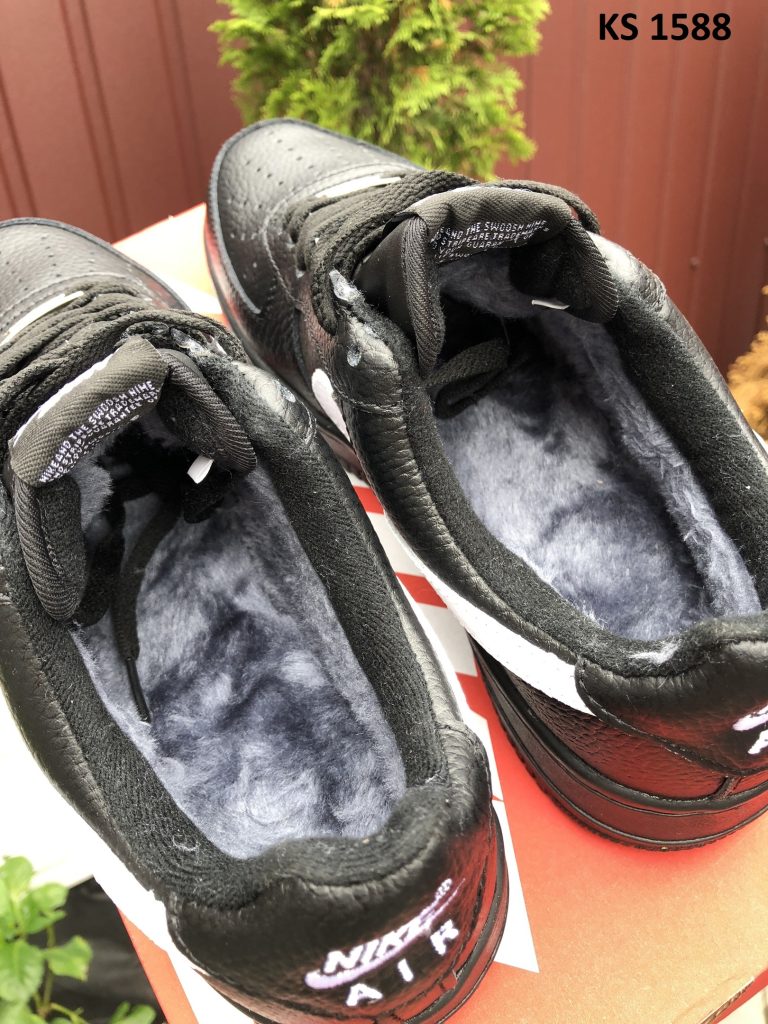 Nike Air Force (чорні) ЗИМА