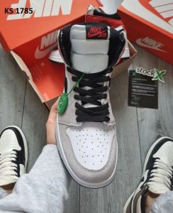 Nike Air Jordan 1 Retro High (сіро/червоні)