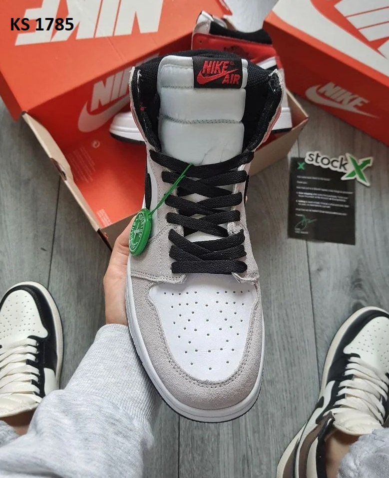 Nike Air Jordan 1 Retro High (сіро/червоні)