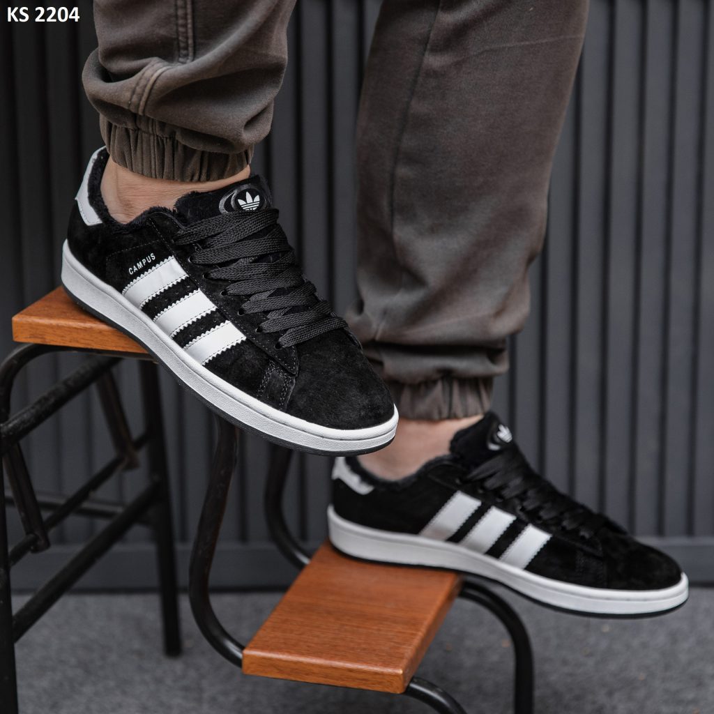 Кросівки Adidas Campus 00s Black White ЗИМА (чорні)