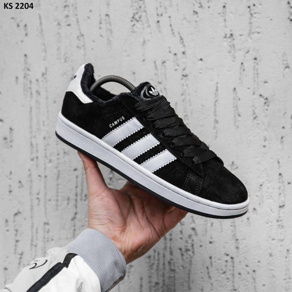 Кросівки Adidas Campus 00s Black White ЗИМА (чорні)