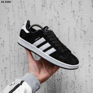 Кросівки Adidas Campus 00s Black White ЗИМА (чорні)