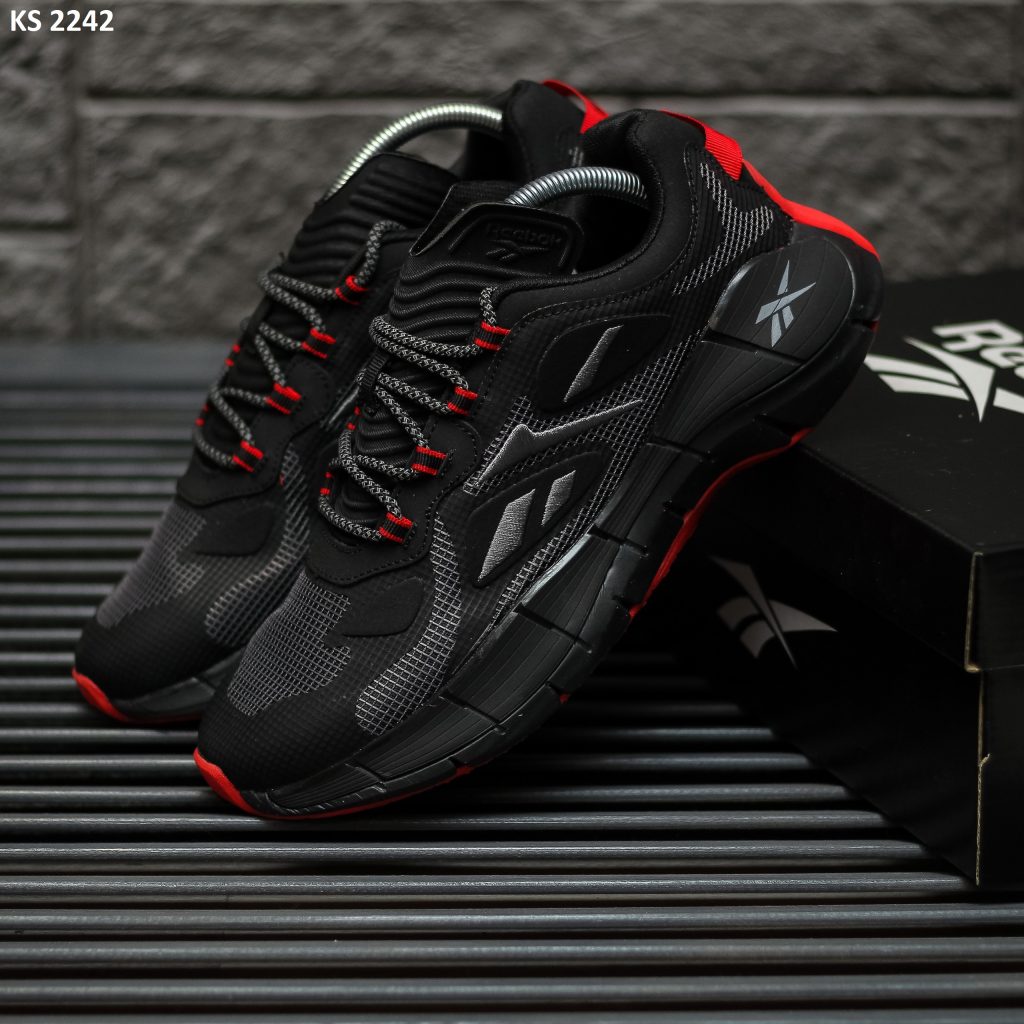 Кросівки Reebok Zig Kinetica II Gray Red (чорно/червоні)