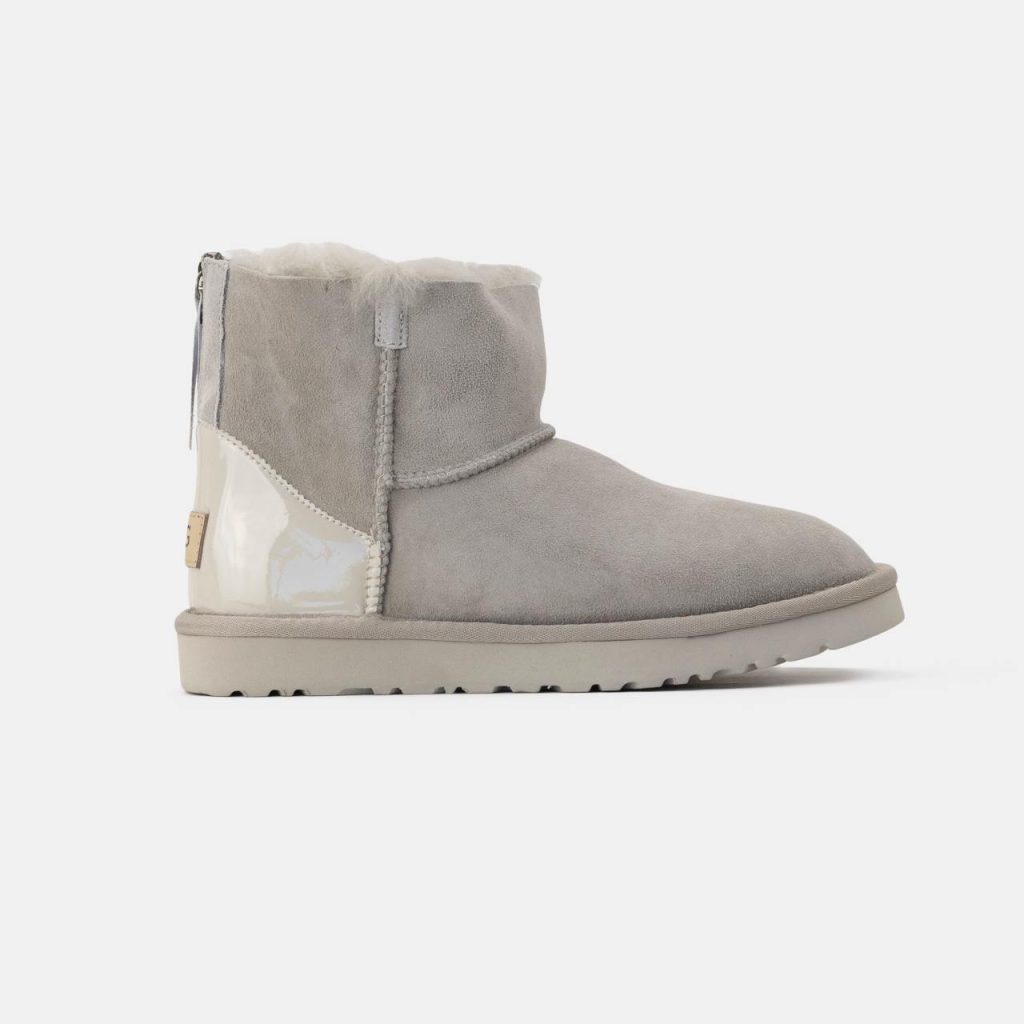 UGG MINI LIGTH GREY ZIP LACQUER