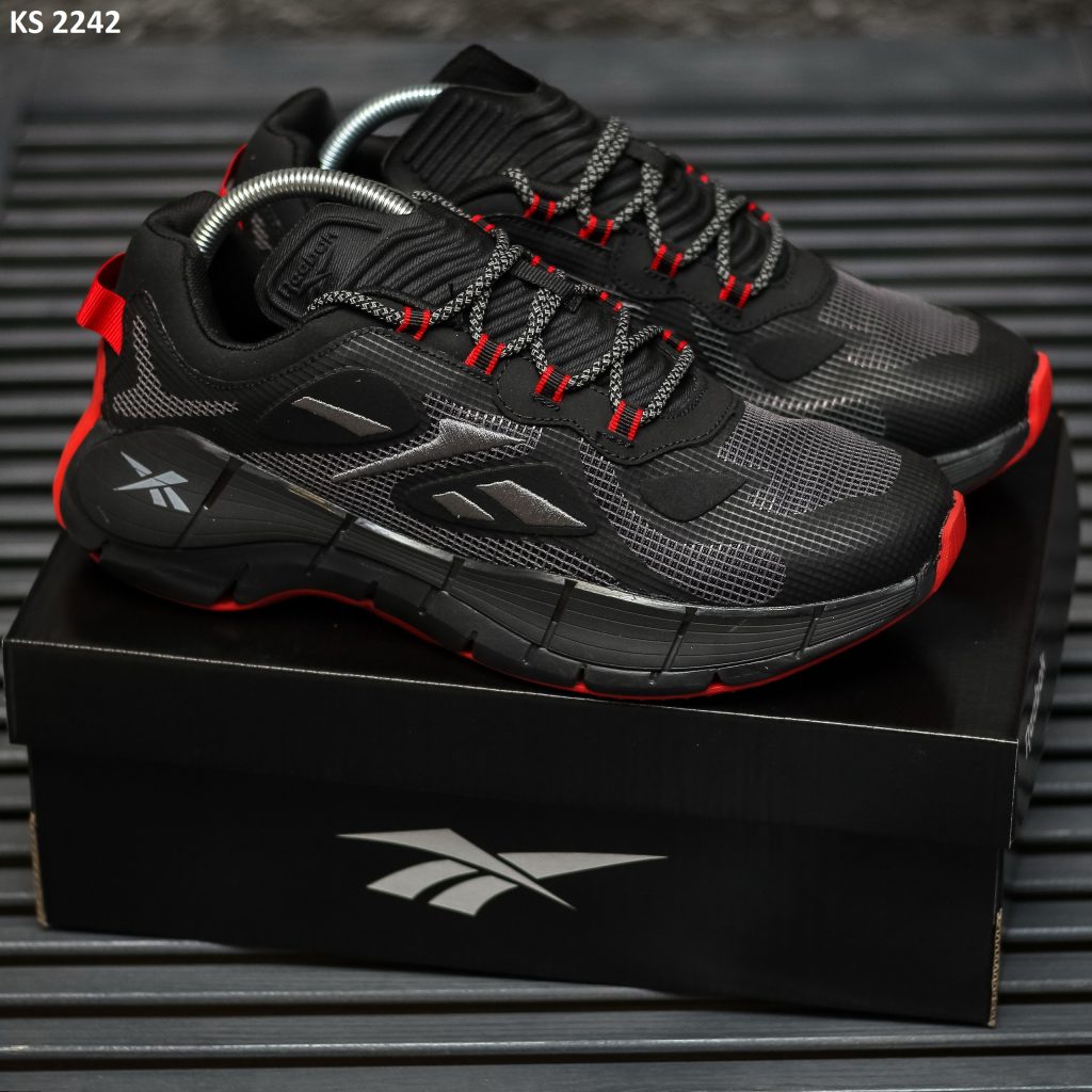 Кросівки Reebok Zig Kinetica II Gray Red (чорно/червоні)