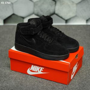 Кросівки Nike Air Force 1 07 High Black (чорні) ЗИМА