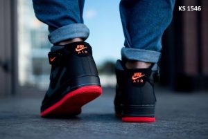 Кросівки Nike Air Force 1 High BlackGreyRed (чорно/червоні)