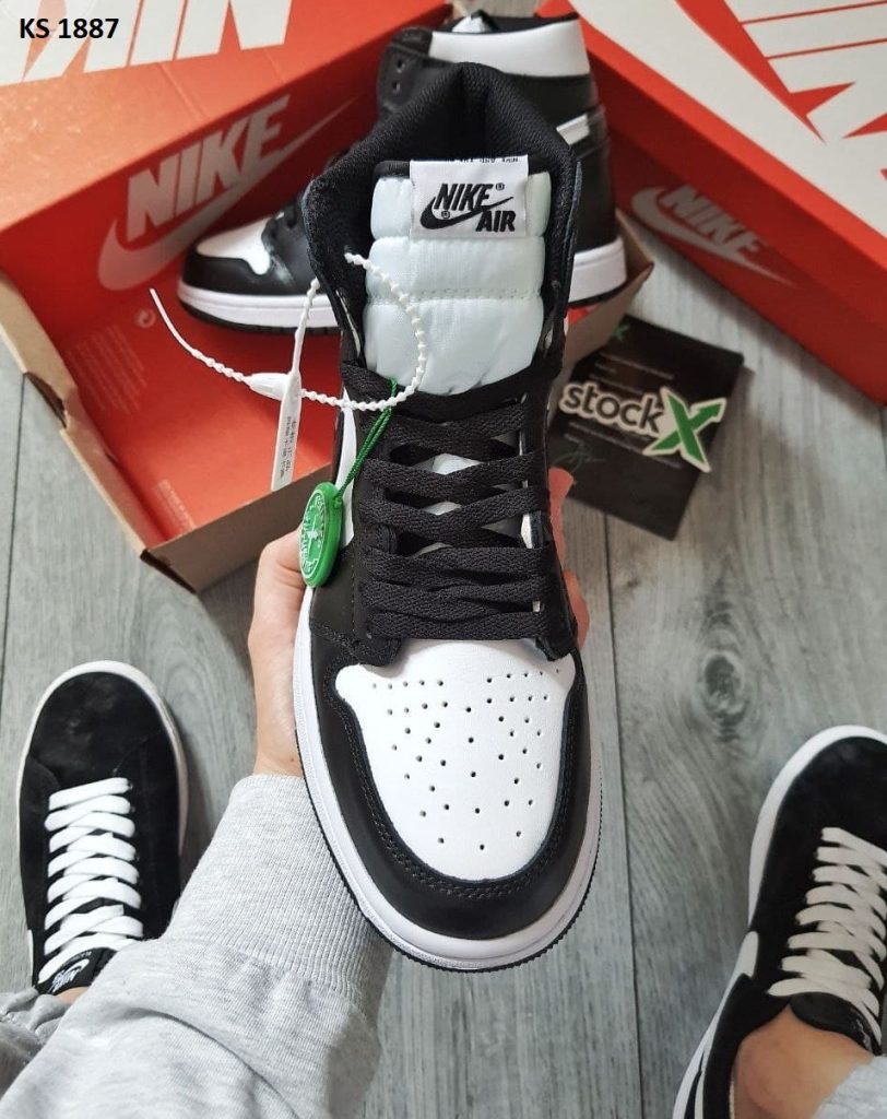 Кросівки Nike Air Jordan 1 High Black White (чорно/білі)