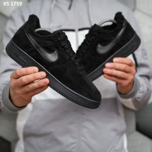 Nike Air Force 1 07 (чорні) ЗИМА