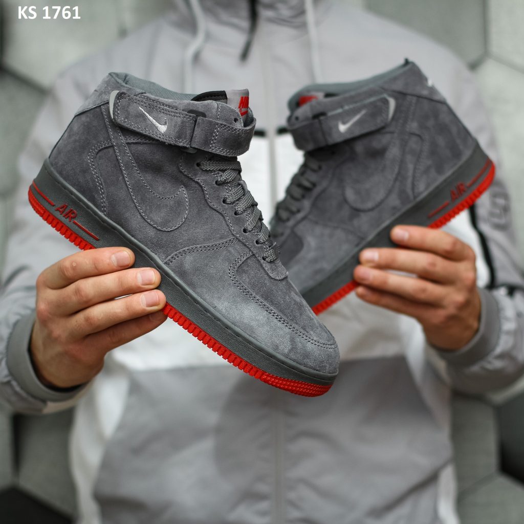 Nike Air Force 1 07 High (сірі) ЗИМА