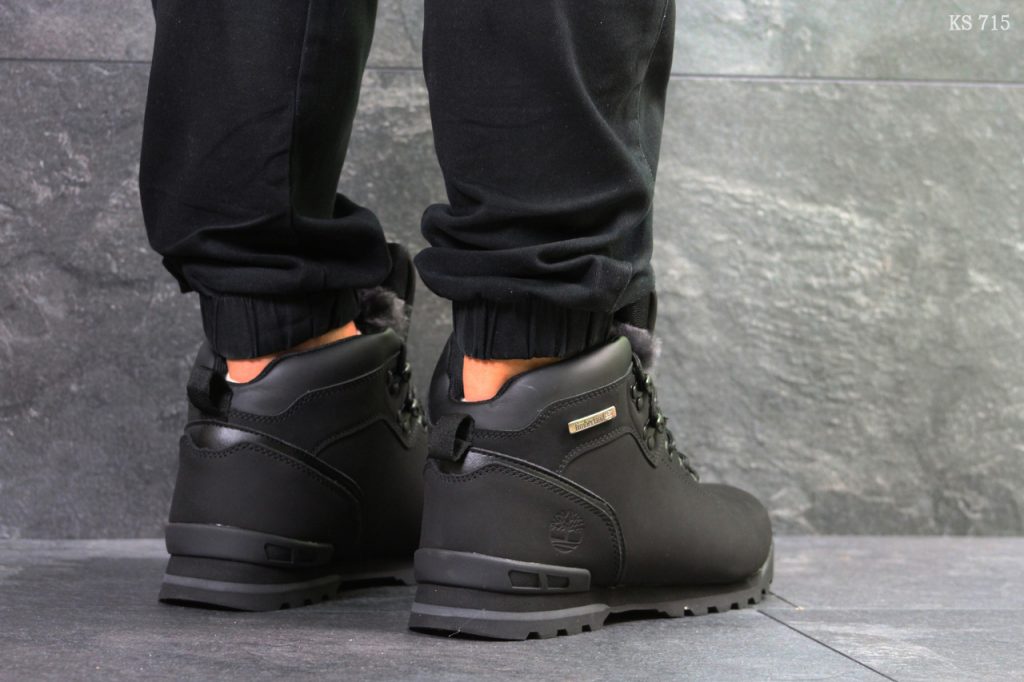Timberland (чорні, нубук) ЗИМА