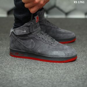 Nike Air Force 1 07 High (сірі) ЗИМА