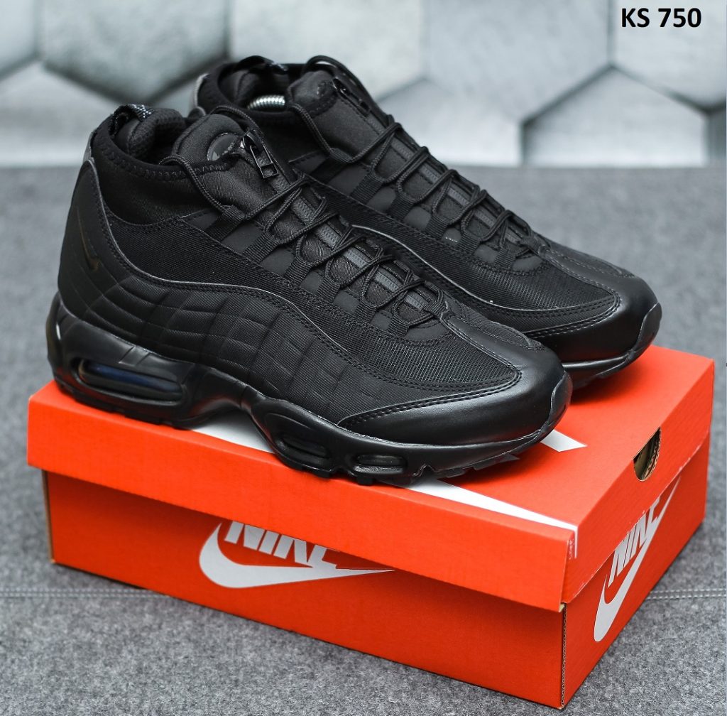 Кросівки Nike Air Max 95 Sneakerboot Back (чорні) ТЕРМО