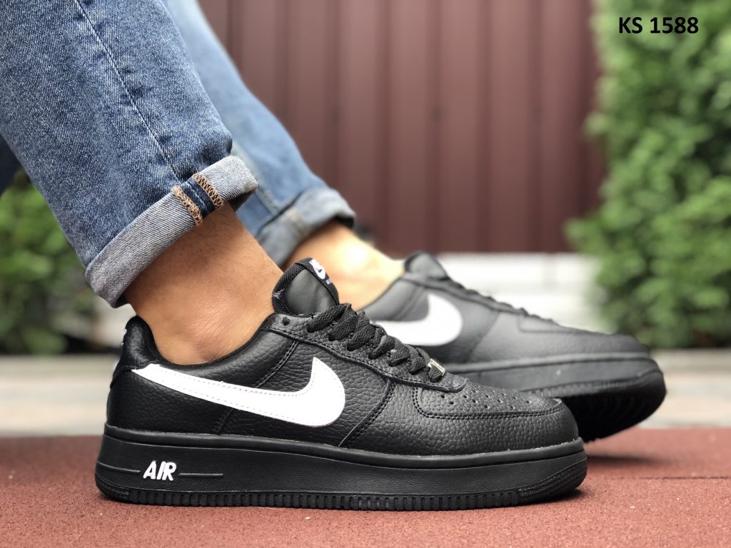 Nike Air Force (чорні) ЗИМА