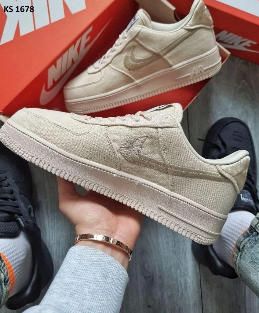 Stussy X Nike Air Force 1 Low Bege Low (бежеві)