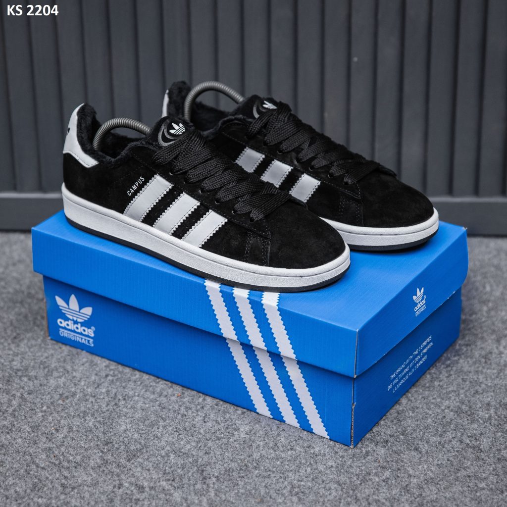 Кросівки Adidas Campus 00s Black White ЗИМА (чорні)