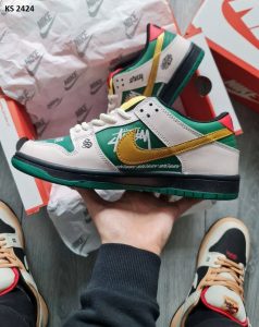 Кросівки Nike SB Dunk Low x Stussy Green Gray (зелено/сірі)