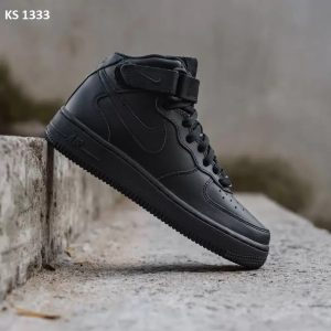Кросівки Nike Air Force Hight Black (чорні) ЗИМА