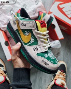 Кросівки Nike SB Dunk Low x Stussy Green Gray (зелено/сірі)
