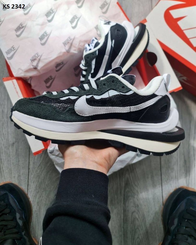 Кросівки Nike Vapor Waffle Sacai Gray Black (чорно/білі)