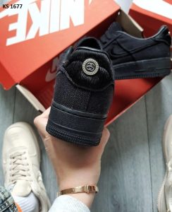 Stussy X Nike Air Force 1 Low Black Low (чорні)